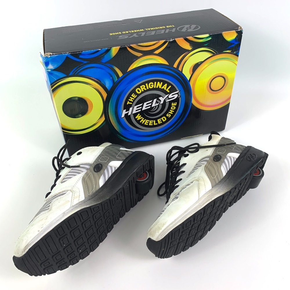 Heelys Kids Force Skate Shoe Y Sz 6 Black White Gray‎ Lace Up with Box